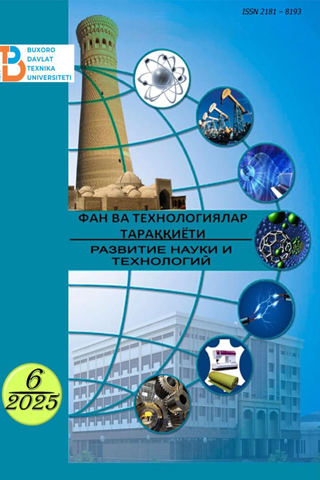 					View Vol. 6 No. 6 (2025): Fan va texnologiyalar taraqqiyoti
				
